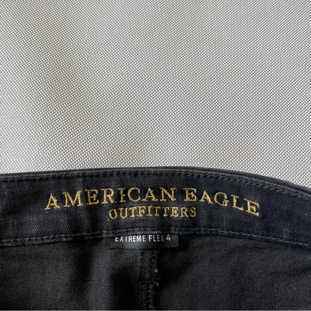 American Eagle New Extreme Flex 4 Black Slim Denim Jeans Men’s Size 30x30